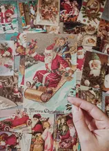 30 hojas/juego de postales Retro de Navidad, tarjetas de felicitación y deseos, tarjeta de regalo de cumpleaños