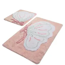 Коврики для ванной нескользящие Противоскользящие коврики противоскользящие розовые Cocoon 2'Li набор 60X100 см-50X60 см