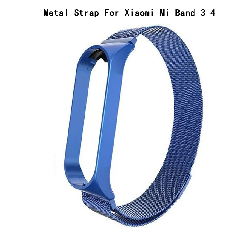 Умный браслет на запястье, ремешок для Xiaomi mi, ремешок на запястье 3, 4, mi Band 4, 3, металлический браслет, ремешок на запястье из нержавеющей стали - Цвет: Mi Band 3 4