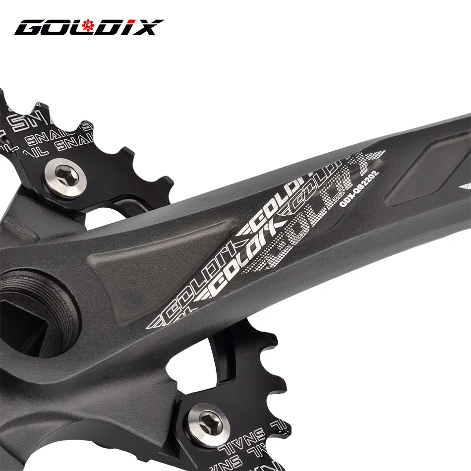 GOLDIX RIRO Bicycle Crankset 104BCD Mountain Bike Square Hole Crank Aluminum Alloy Crank 170/175mm Black 32T 34T 36T 38T 40T 42T