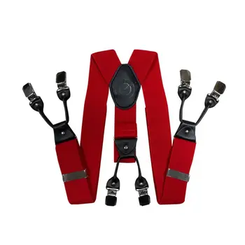

Suspenders for trousers wide (4 cm, 4 clips, red) 55129