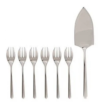 

6 FORCHETTINE sweet with shovel cake Linear steel