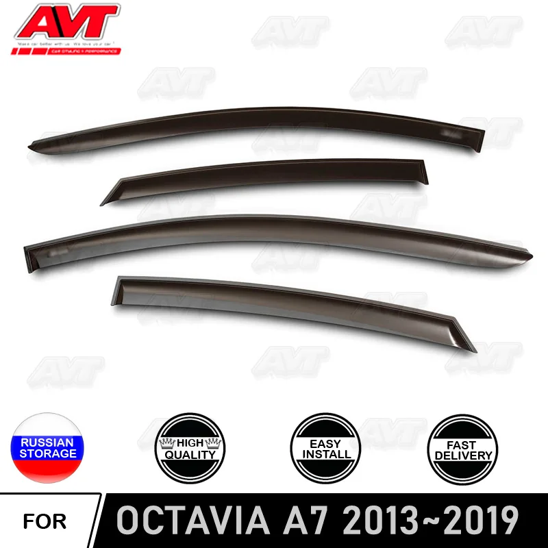 

Window deflectors for Skoda Octavia A7 2013~2019 car styling wind deflector guard auto vent visor rain guards cover decor