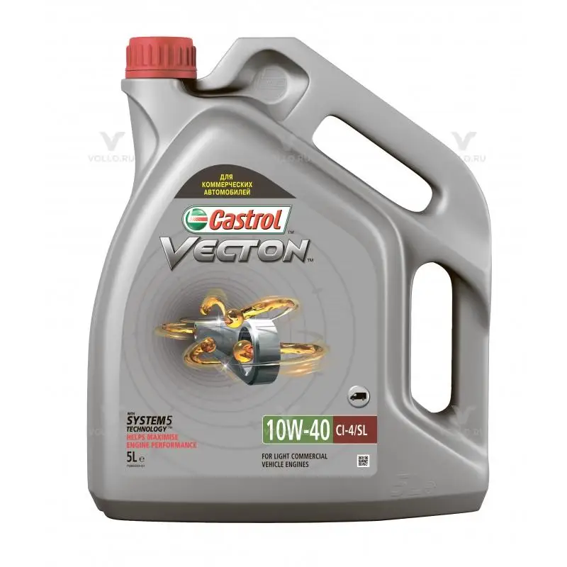 Castrol Vecton 10W-40 масло моторное для коммерческой техники полусинтетическое 10W40 5 л