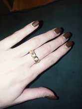 Anillo con forma de cadena chapado en oro para mujer, sortija Vintage gótica, anillo Midi grueso, regalos accesorios de joyería antiguos para mujer