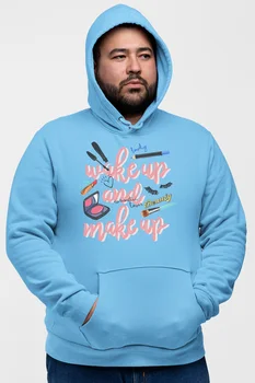 

Angemiel Wear Wake Up And Make Up Blue Men 'S Hooded Sweatshirt