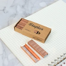 Agrafes à aiguille de couture, papeterie fournitures de reliure de bureau Standard en acier 950 pièces dans une boîte en or Rose 26/6 agrafes