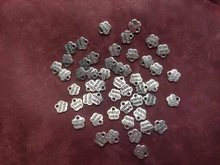 50 Uds. De abalorios hechos a mano de flores chapados en bronce antiguo de 8x8mm colgante: DIY para collar de pulsera