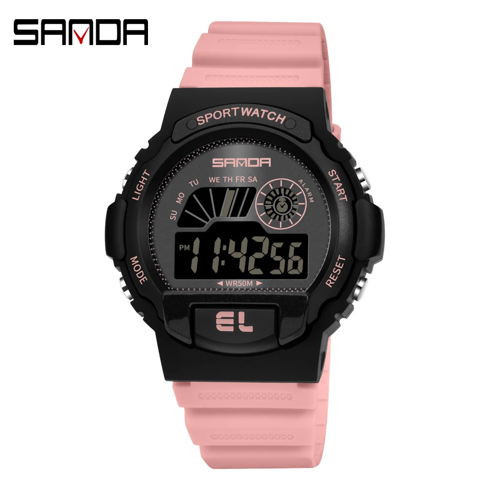 

SANDA Waterproof Luminous Single Movement Watch Male Student Fashion Multifunctional Digital Watch Creative Casual Wrist Watch