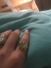 Anillo metálico de hoja de arce esmaltado para mujer, joyería de regalo para cumpleaños, tamaño 8