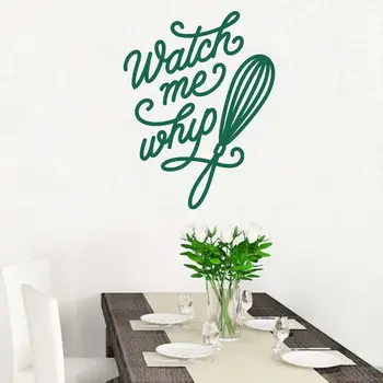 

Watch Me Whip Word Text Egg Beater Mural Wall Decal Sticker For Home Kitchen and Restaurant Decoration A002265