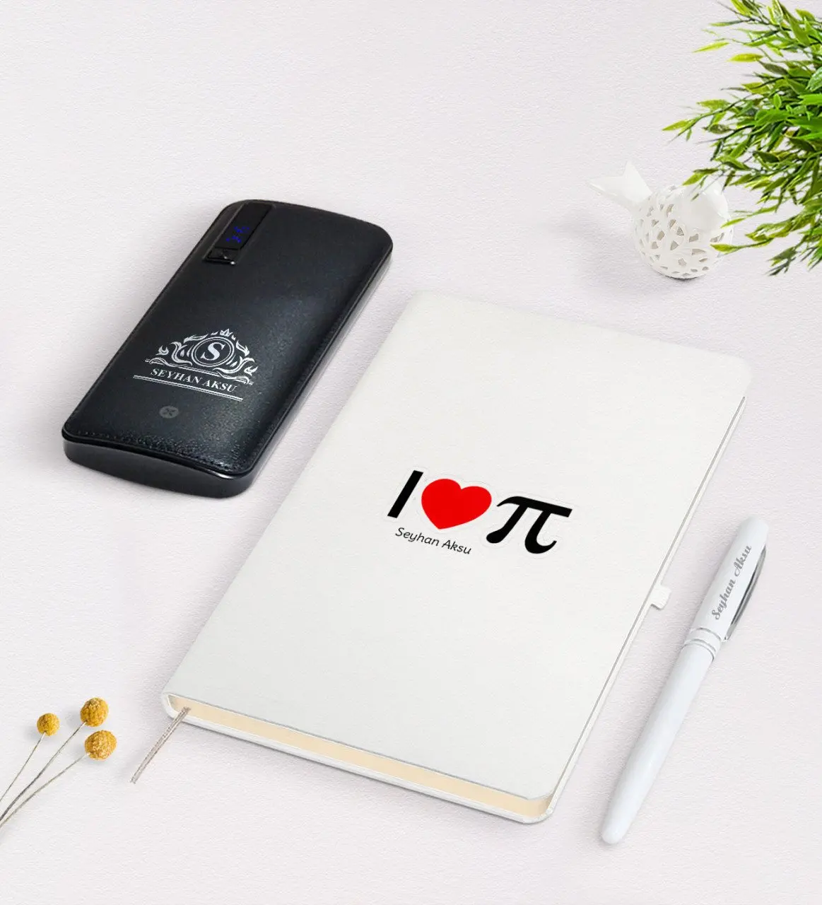 Personalized Math Teacher White Notebook Pen 12 000 Mah Powerbank Gift Personalized Math Teacher White Notebook Pen 12 000 Mah Powerbank Gift