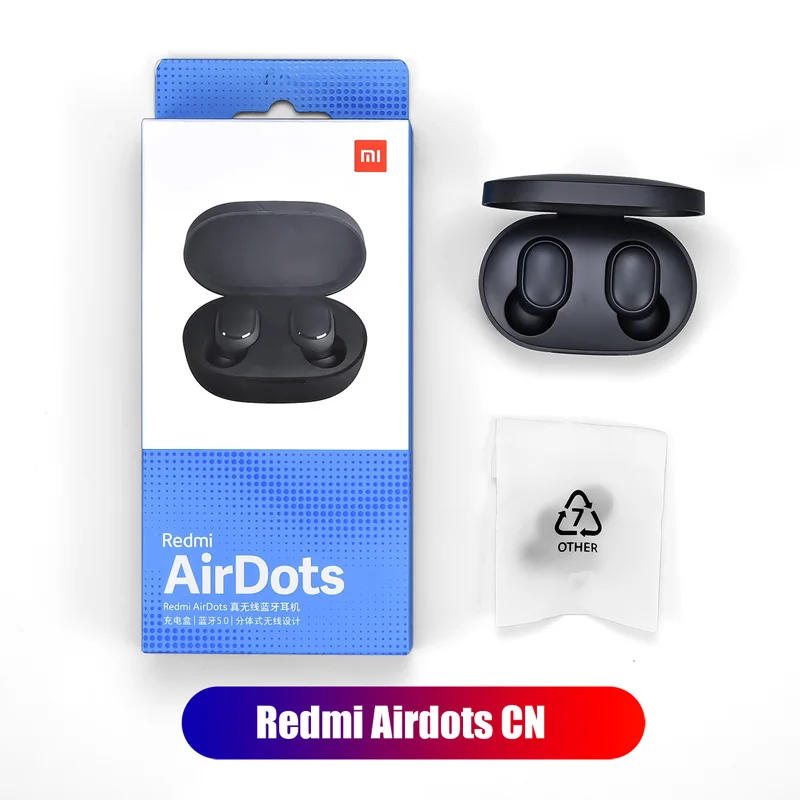 Оригинальные наушники Xiaomi Redmi Airdots беспроводные наушники Голосовое управление Bluetooth 5,0 шумоподавление управление IPX4 - Цвет: CN Version Black