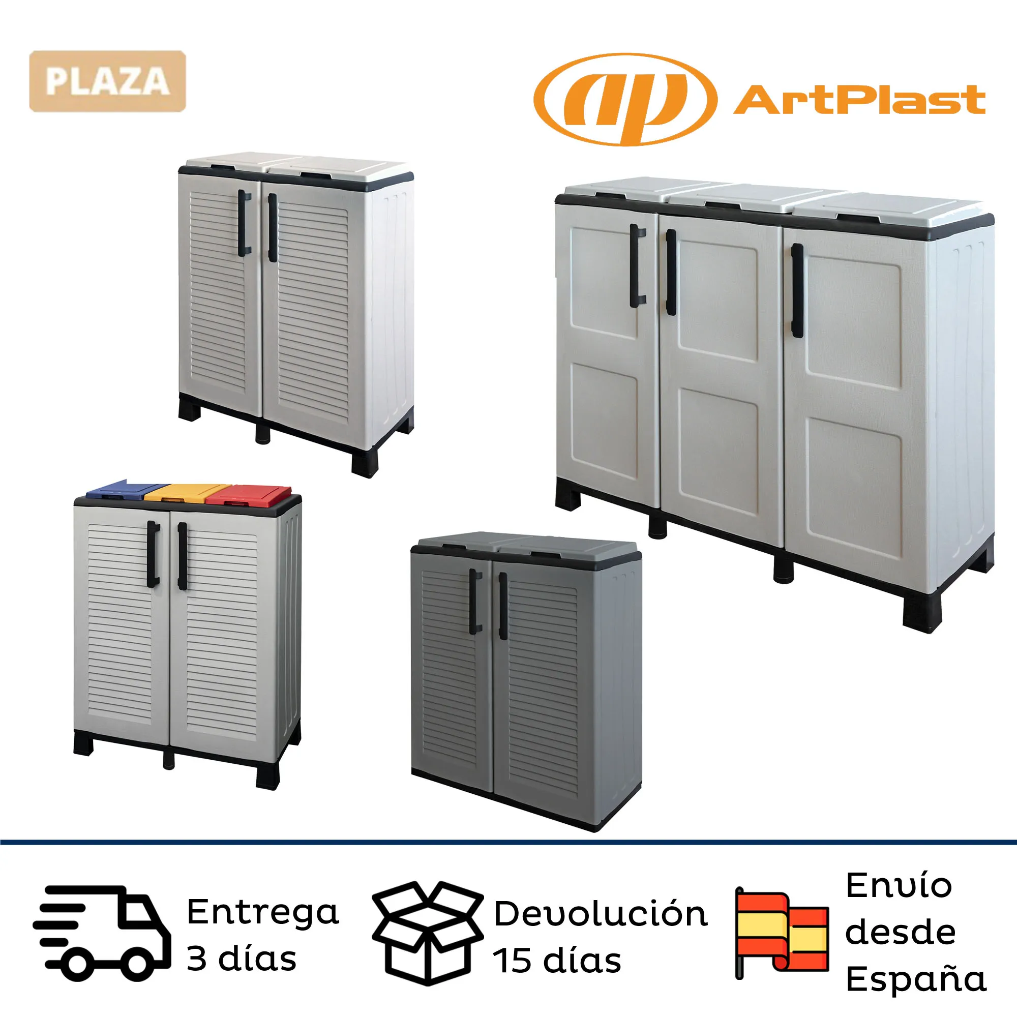 Armadio In Polipropilene Art Plast - 1020x370x900mm, Ripiani Regolabili, Cerniere Acciaio - Foto 9