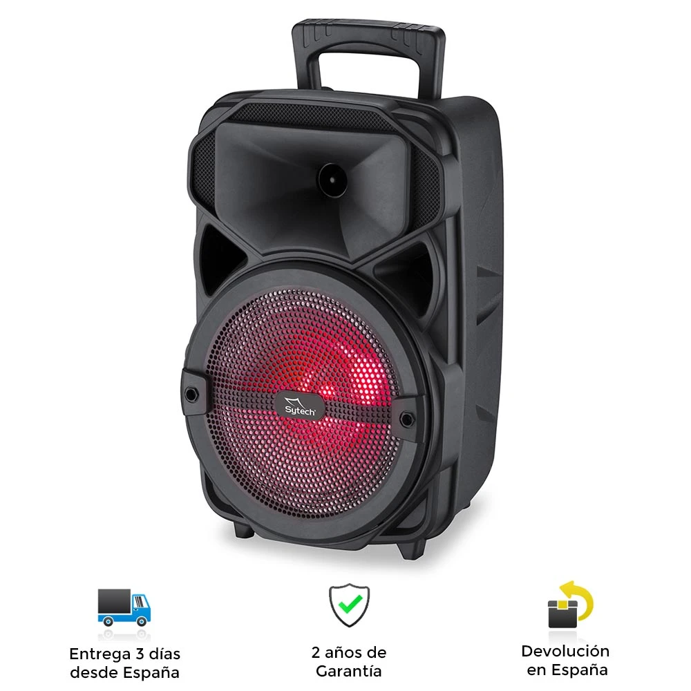 sytech, potente, portatil, inalambrico, asa, recargable, luces usb, sd, fm, musica, fiesta, altavoz|Altavoces - AliExpress