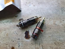 Conector RCA chapado en oro, adaptador de enchufe macho de vídeo/conector de Cable de Audio, 6mm, negro y rojo, superrápido, 2 uds./1 par