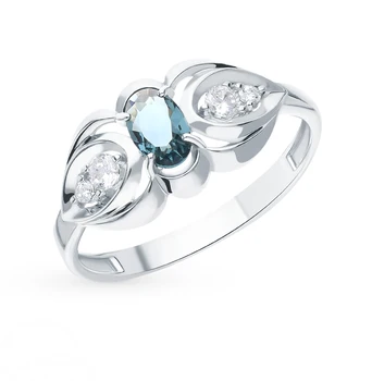 

Silver ring with crystals and cubic zirconia sunlight sample 925