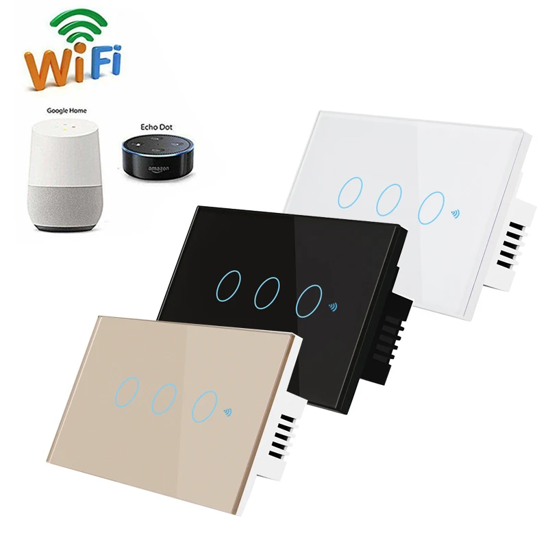  Smart Switch 1-3Gang US Standard WiFi & RF 120 Type Smart Wall Touch Light Switch Smart Home Automa - 32999544090