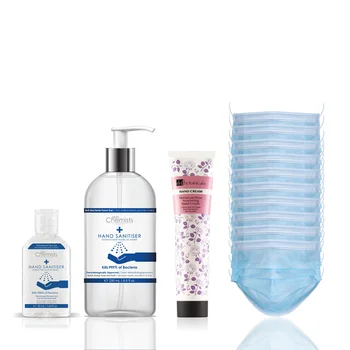 

SkinChemists Kit Good to Go: Gel sanitizer Manos 50ml and 250ml, pack 10 Masks sanitary and soup cream moisturizing 50ml