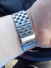 Correa de acero inoxidable para reloj de 18mm, 20mm, 22mm y 24mm para hombre y mujer, banda de Metal sólido cepillado para Gear S3, accesorios para reloj