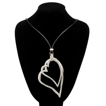 

Necklace female Two Hearts 55148 (silver, adjustable clasp, Zamak)
