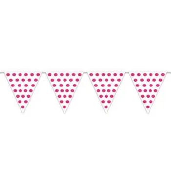 

Fuchsia Lunar white pennant (5 mts) for party decoration, birthday, communions, Anniversaries