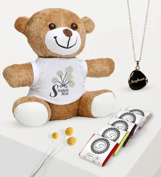 

Personalized Plush Teddy Bear Enamel Necklace and Chocolate Gift Set-15