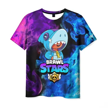 

Men's T-shirt 3D Brawl Stars Leon shark