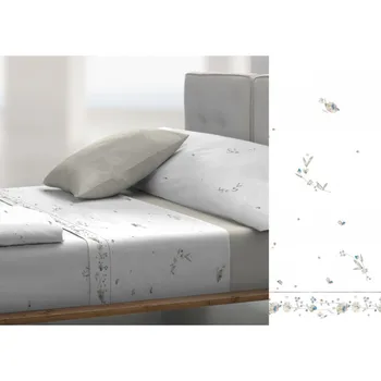 

Sheet Set 3 PCs, Bed 190/200 cm Long, Soft and Breathable, strong and Durable. Model Flowers Stone