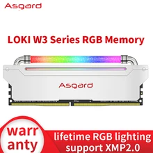 Memória dupla do desktop 8g 16g 16g 3200mhz 3600mhz 32gb ram de asgard w3 ram 8gbx2 3200mhz 3600mhz da ram ddr4 do rgb mhz do dimm do canal