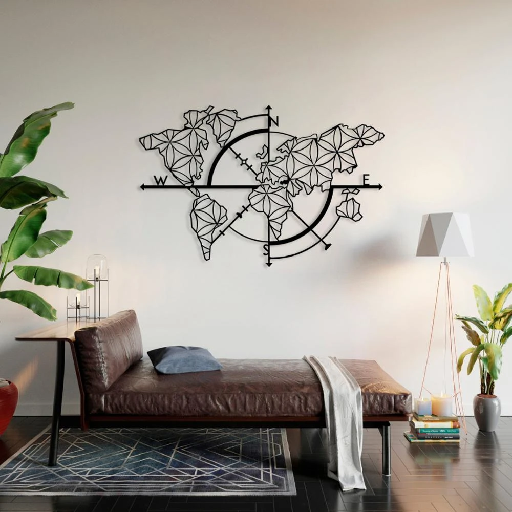 Baupor Boussole Murale 3d En Metal Cartes Du Monde Decoration Murale En Metal Pour La Maison Le Bureau La Chambre A Coucher Le Salon Aliexpress