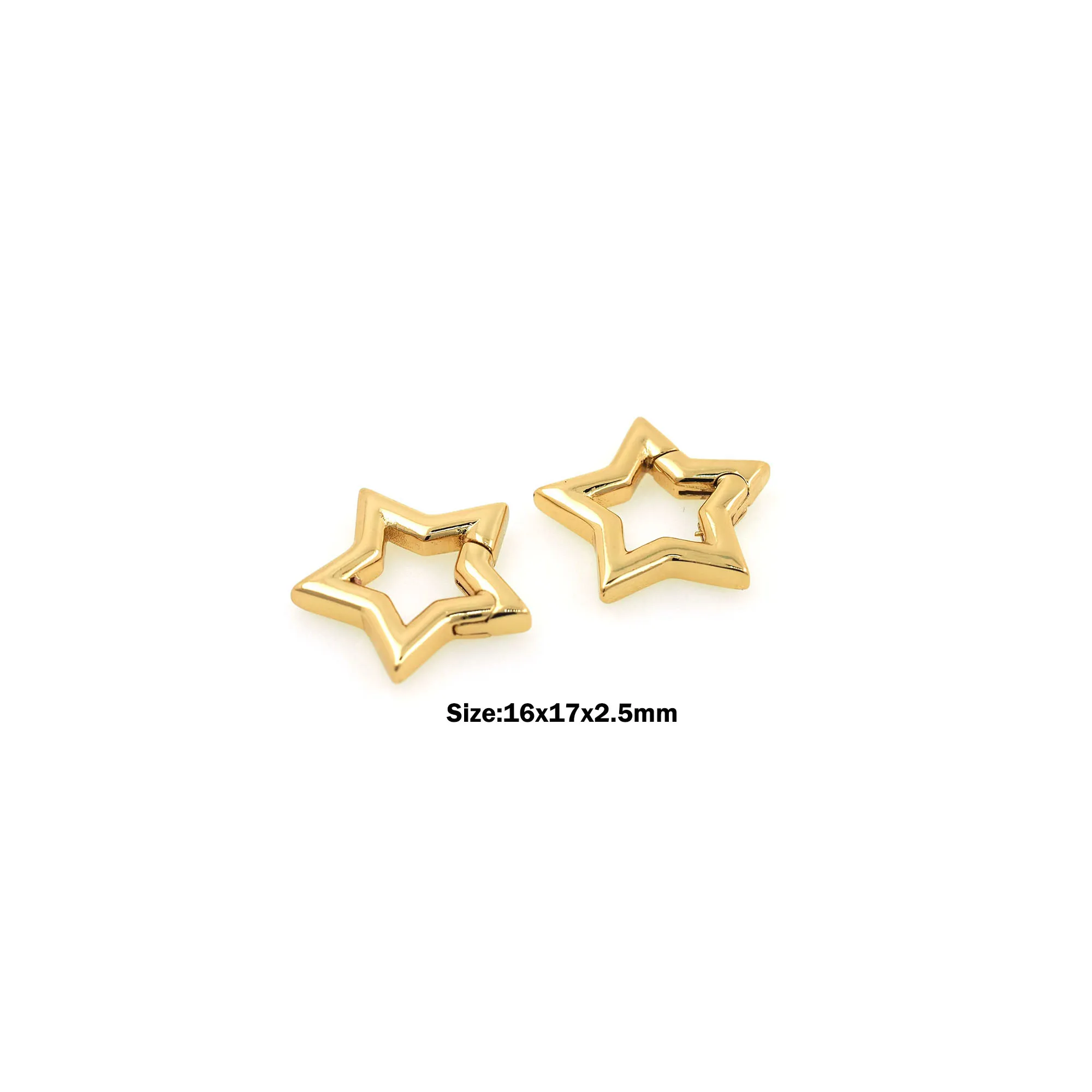 

Metal Spring Door Pentagram Ring to Open Key Ring Leather Bag Belt Buckle Dog Chain Snap Buckle Star Pendant Clip Gold Fill