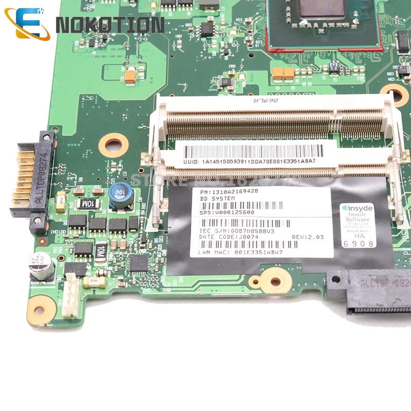NOKOTION Laptop Motherboard For Toshiba Satellite