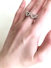 Color plata alas de Ángel anillo ajustable Micro Pave Zircon anillos para articulaciones para mujeres de moda anillos de apertura joyería de mujer regalo de amante