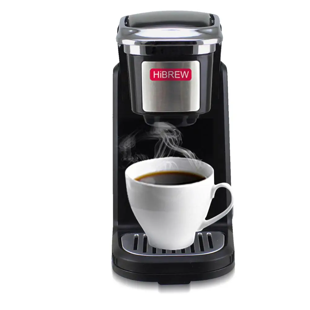 

HiBREW Single Serve K Cup Coffee Maker Brewer For K-Cup Pod & Ground Coffee Compact Size Designed For Portable Coffee Machine