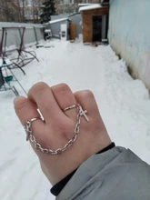 Punk Hip-Hop Cruz anillo de plata Chapado en Color Retro Cadena de dedo anillo de joyería ajustable regalo para Unisex anillo partido anillos