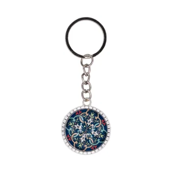

Keychain jewelery made of acrylic with a pattern of blue color (51042)