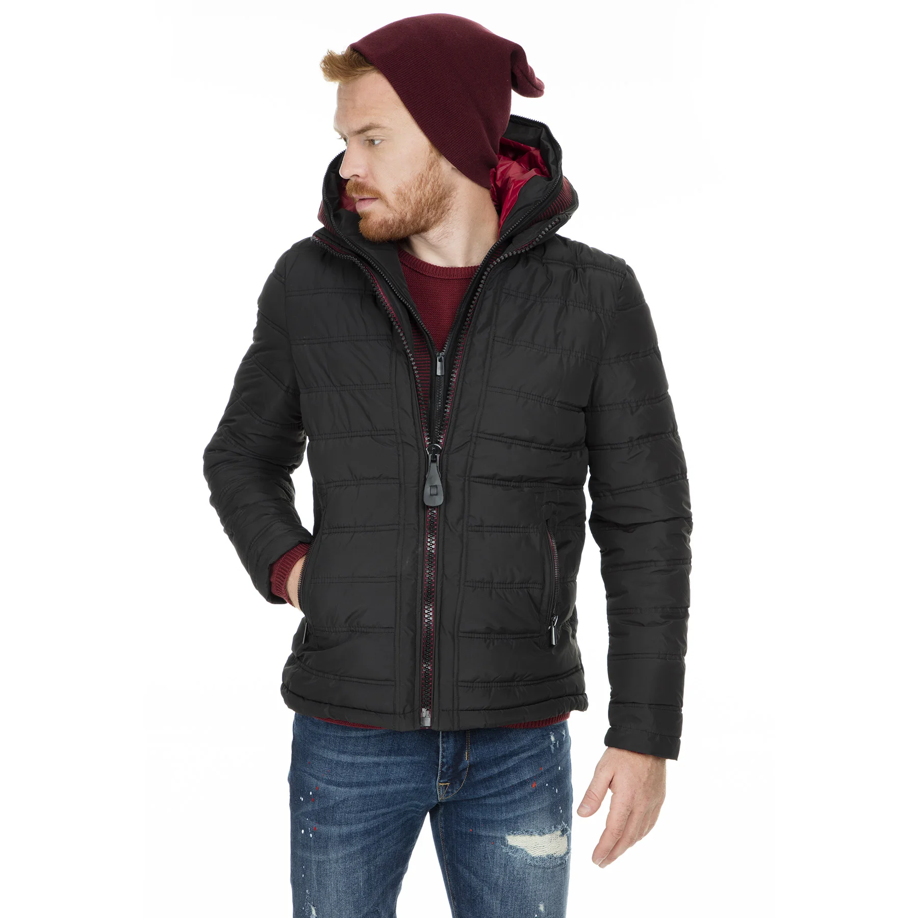 

Pique Hooded Inflatable Coat MALE COAT ARDA19