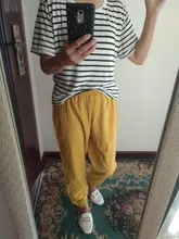 Pantalones bombachos de lino y algodón para mujer, hasta el tobillo Capris largos, con cintura elástica, para primavera y verano, 2021