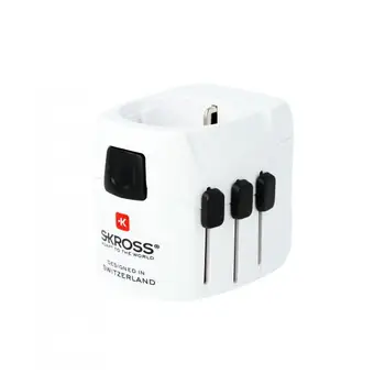 

Skross PRO Light USB universal socket adapter black, white