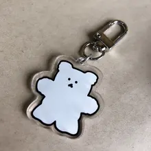 Llavero transparente de dibujos animados para niños, minillavero de PVC con forma de oso de goma, regalo para niños