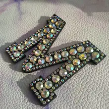 A-Z 1pcs Rhinestone English Alphabet Letter Applique 3D Iron On letters Patch For For