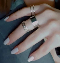 Anillo con forma de cadena chapado en oro para mujer, sortija Vintage gótica, anillo Midi grueso, regalos accesorios de joyería antiguos para mujer