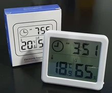 Termómetro multifunción higrómetro, Monitor electrónico automático de temperatura y humedad, reloj con pantalla LCD grande de 3,2 pulgadas
