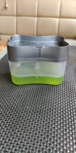Bomba dispensadora de jabón con esponja, prensa Manual de limpieza, contenedor dispensador de líquido, prensa Manual, organizador de jabón, herramienta de cocina #25