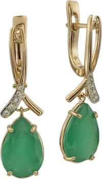 

Aloris drop earrings with agate and cubic zirconia in red gold