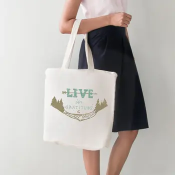 

Angemiel Bag Live In Gratıtude Written Tote Shopping Beach Bag
