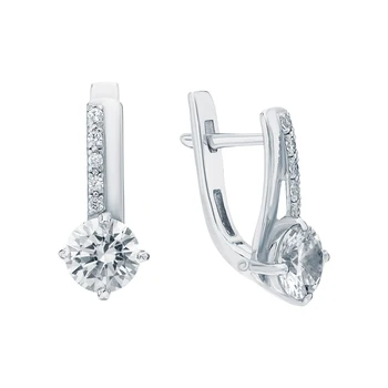 

Silver earrings with cubic zirconia sunlight sample 925 test