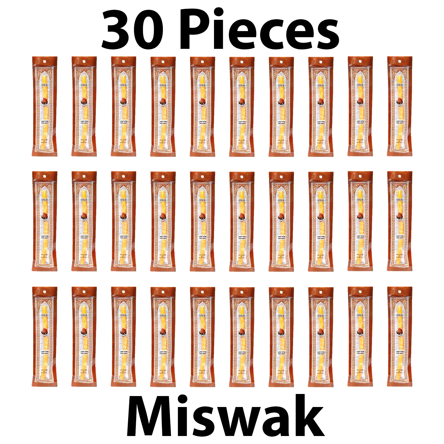 Fs Set Di 30 Pezzi Miswak Sewak Chew Stick Fresh Natural Tootbrush Misvak Arak Siwak Miswaak Vegan Teeth Cleaner Travel Peelu