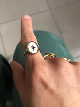 Wild & Free Boho Style Star Open Rings For Women White Enamel Gold Alloy Oval Shape Single